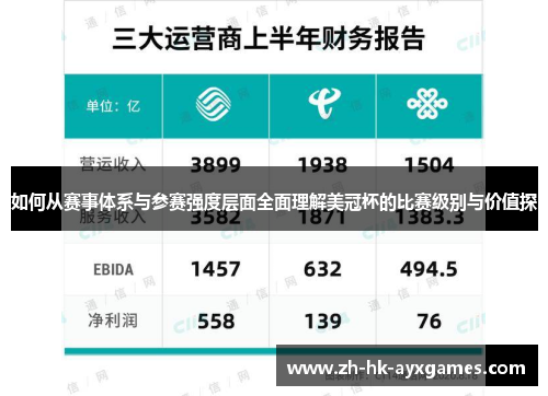 如何从赛事体系与参赛强度层面全面理解美冠杯的比赛级别与价值探